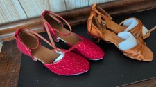 Women  s Evening or Ballroom Dance Style 2 Pairs Shoes Kitten Heels Size 9 new