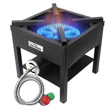 High Pressure Banjo 1-Burner Outdoor Propane Gas Cooker 260000 BTU with 0-30 ...