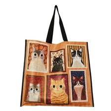 Cats Cat Pictures Picture Frames Collage Black Tabby Gift Tote Bag TJMaxx 