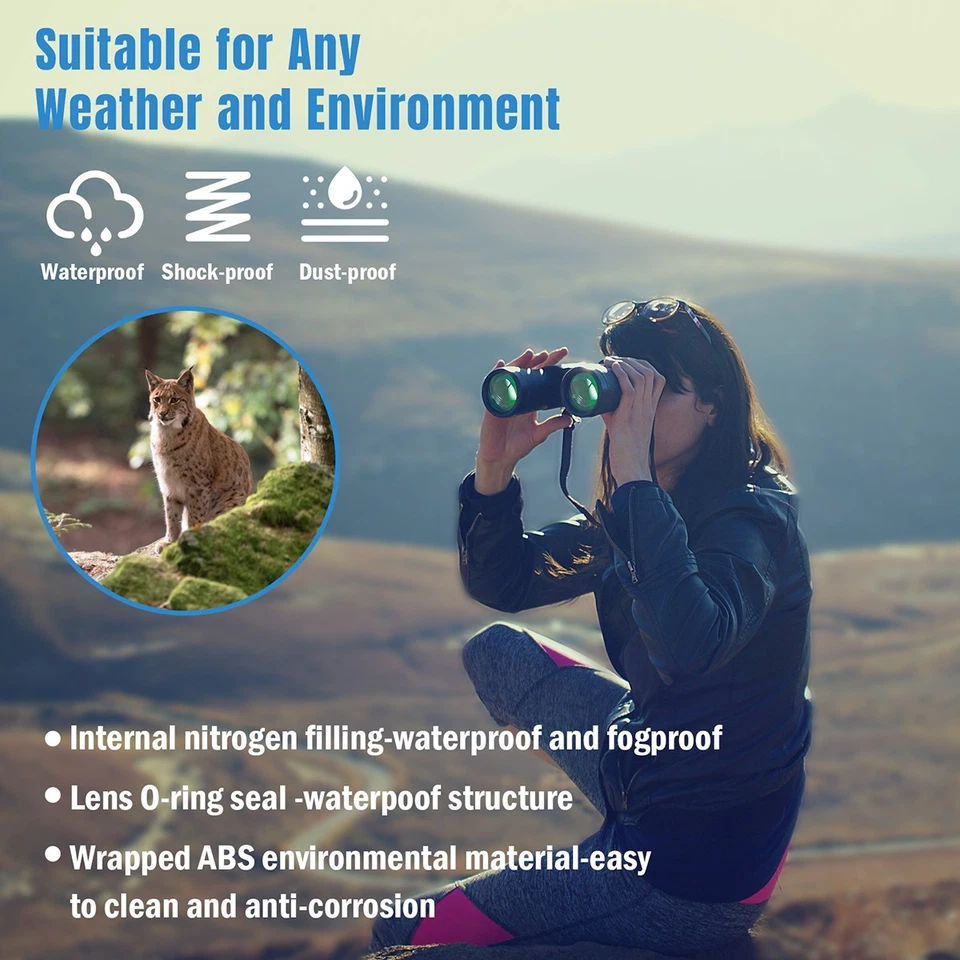 Day/Night Vision Binoculars 10-180x100 Zoom Outdoor Travel Hunting Telescope HD - Image 4 of 4