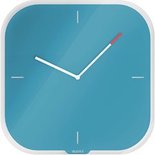 Image of Leitz Cosy Silent Glass Wall Clock Calm Blue 90170061