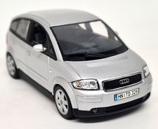 Minichamps 1:43 Audi A2 8Z Silver Metallic 2000 + Case Diecast Model  Car
