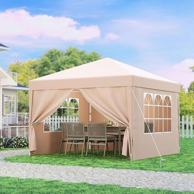 Gazebo mit Wänden Gartenzelt Outdoor UV Schutz Wasserfest Winterfest 3x3 Tasche