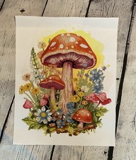 Diamond Art Completed Colorful Mushrooms 12x15  Unframed
