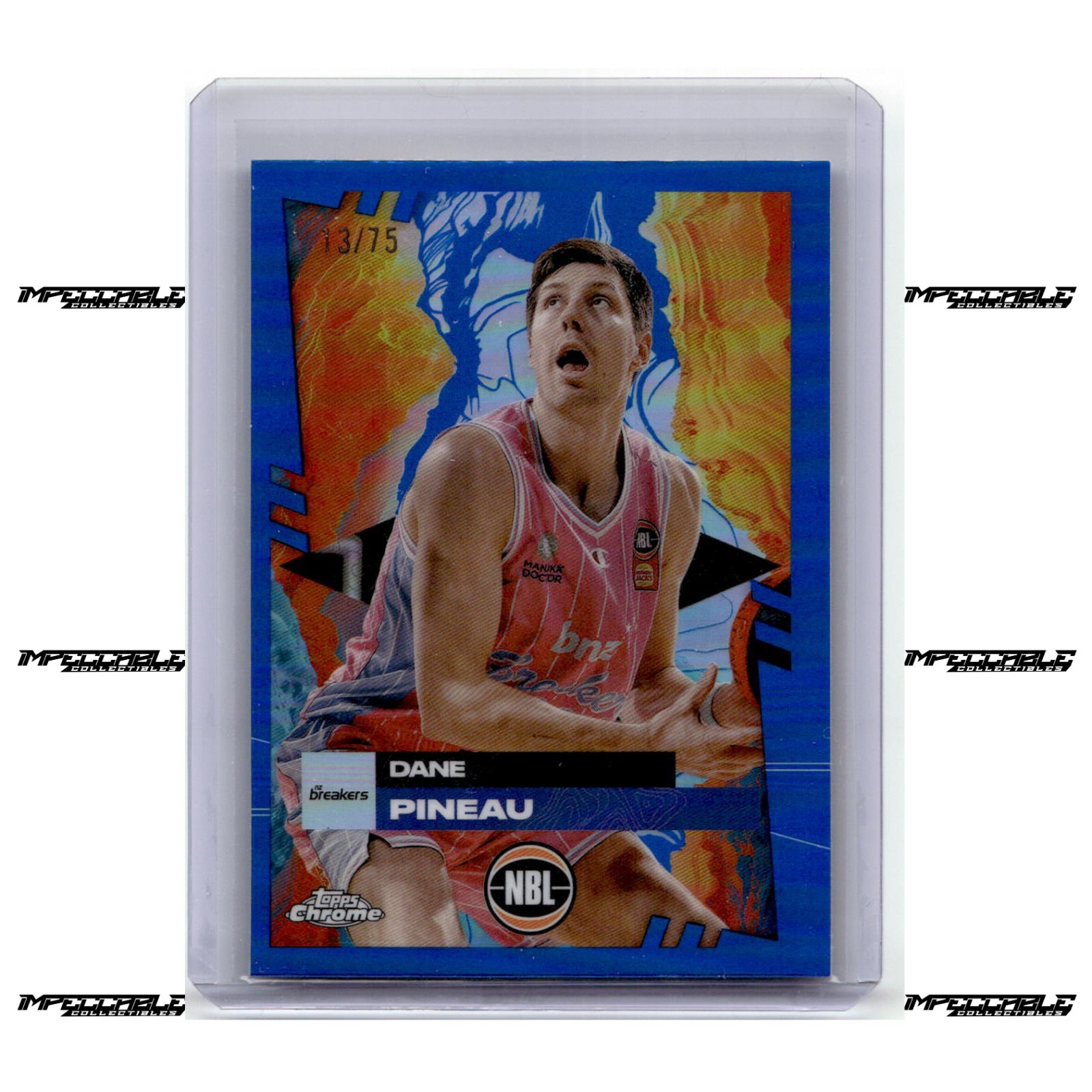 2024-25 Topps Chrome NBL - Blue #60 Dane Pineau /75