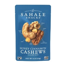 Sahale Snacks Honey Cinnamon Cashews Glazed Mix, 4 Ounce 4 (Pack of 6)