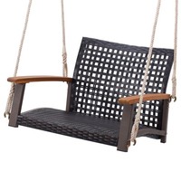 Rattan Porch Swing Patio Wicker Single Hanging Seat Outdoor Swing Chair