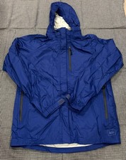 REI Co-op Rain Jacket Kids LARGE 14/16 Blue Hooded Waterproof Windbreaker Shell