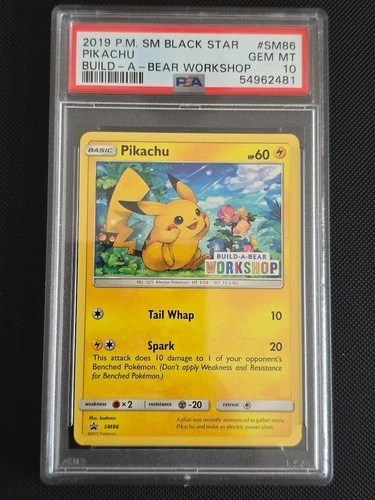 Build a Bear Pokemon Card Pikachu SM86 Promo Trading Card TCG PSA 10 Graded