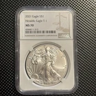 2021 American Silver Eagle Type 1 MS70 NGC Brown Label