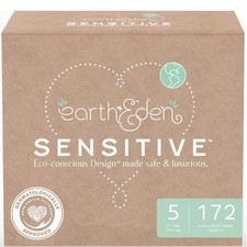 Earth Eden Sensitive  Eco-Conscious Hypoallergenic Diapers  Size 5  172 ...