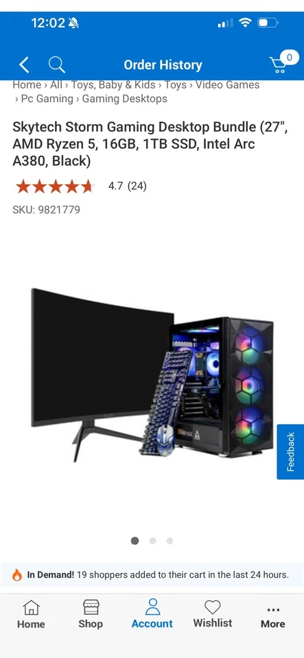 Skytech Storm Gaming Desktop Bundle (27 AMD Ryzen 5 16GB 1TB SSD RTX - Image 2 of 2