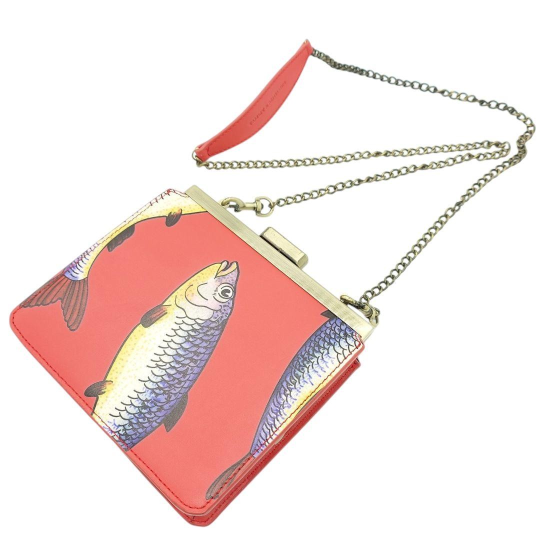 TAMMY & BENJAMIN Chain Shoulder Bag Purse Leather in Red for Present from JAPAN