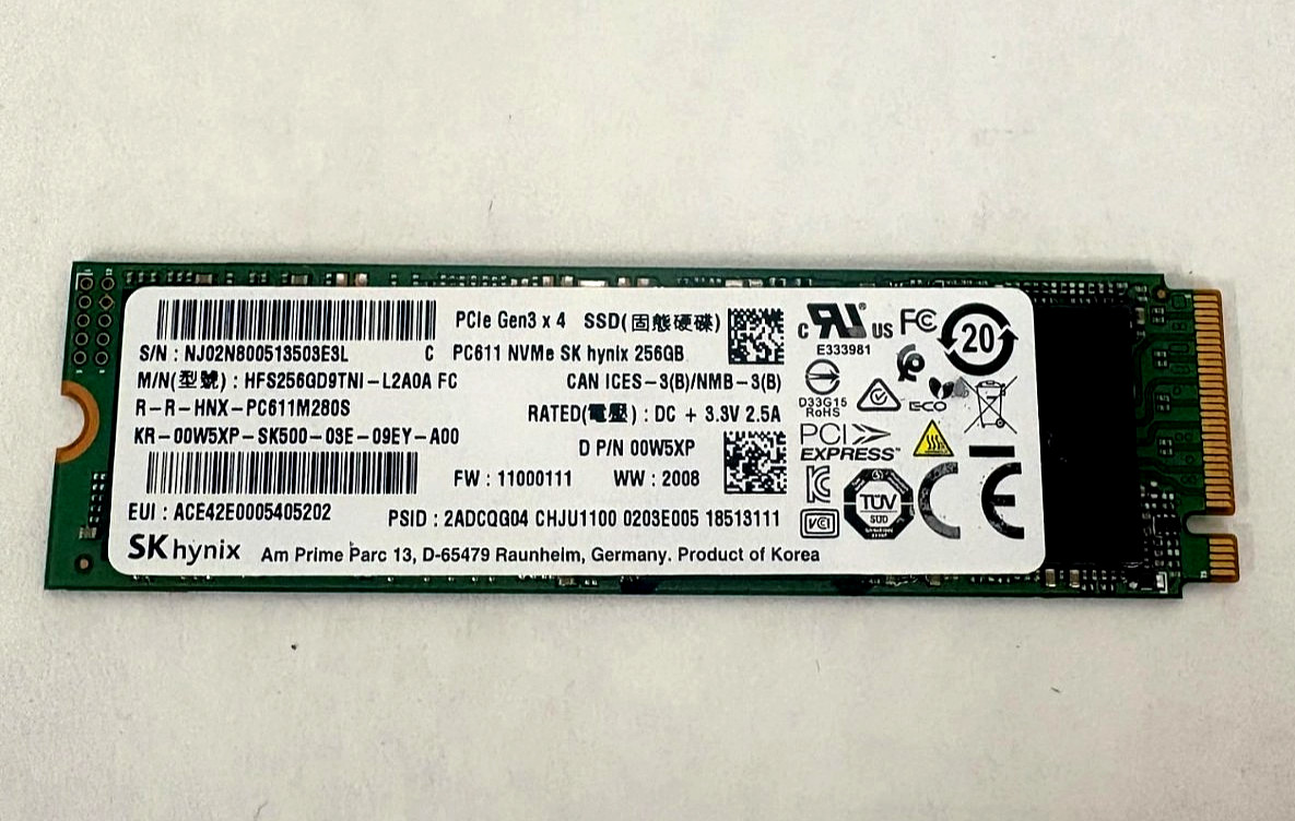 SK Hynix PC611 256GB M.2 NVMe PCIe SSD