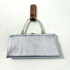 Vintage Metallic Silver Evening Bag Purse Clutch