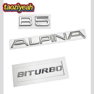 Gloss Chrome For Alpina B5 Biturbo Car Trunk Emblem Badge Sticker Replace B5 New