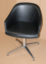 Vitra  Softshell Armchair Leder schwarz Viersternfuß Aluminium poliert