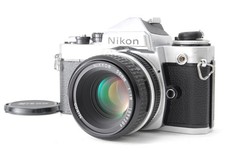Nikon FE Silver 35mm SLR Film Camera Ai 50mm f/1.8 All works Lens MINT JAPAN