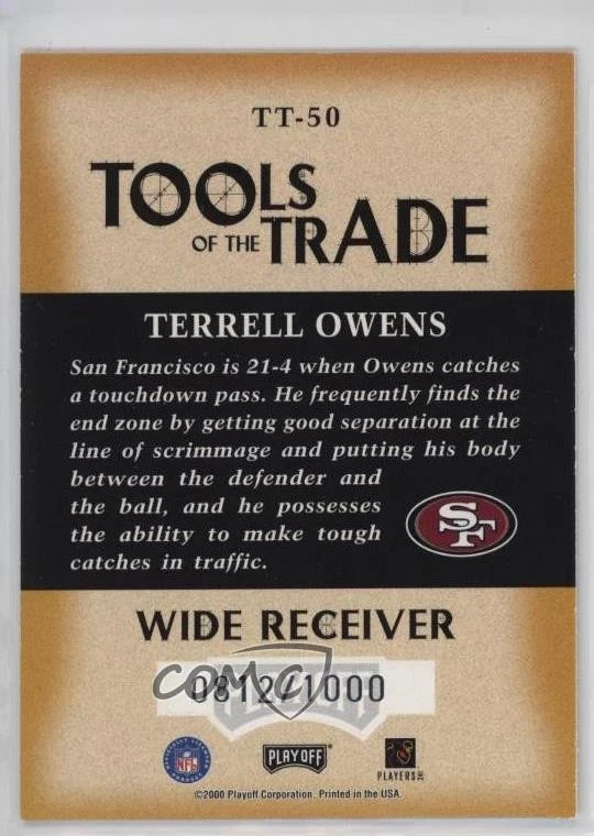 2000 Playoff Absolute Tools of the Trade /1000 Terrell Owens #TT-50 HOF - Image 2 of 2