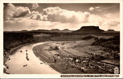 Postcard Germany Saxon Switzerland Elbe River valley Rathen
