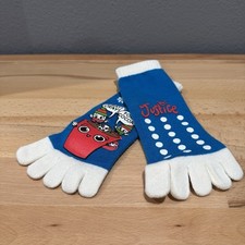 Justice Girl Socks W/ Grips Shoe Size 13-5 Cocoa Cray Cray Multicolor