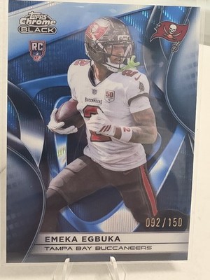 Topps 2025 Chrome Black Emeka Egbuka RC Rookie #147 Tampa Bay Buccaneers /150