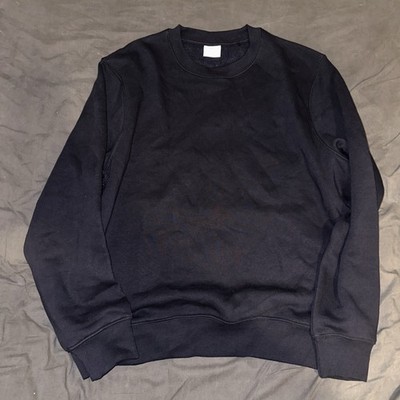 MANGO MAN Large Navy Blue Regular Fit Crewneck Sweatshirt 