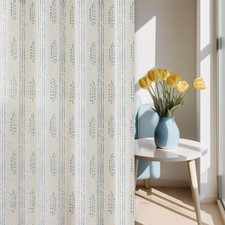 Boho Curtains for Bedroom Living Room Blue Farmhouse Boho Curtains 84 Inches ...