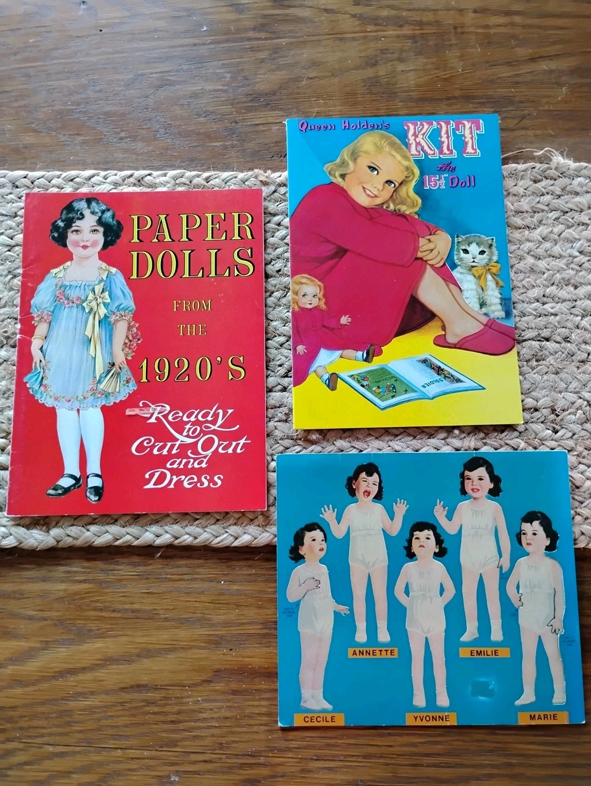 Vintage New Lot 3 Quintuplets, 1920's Girls & 15.5" Kit Paper Doll Books Uncut