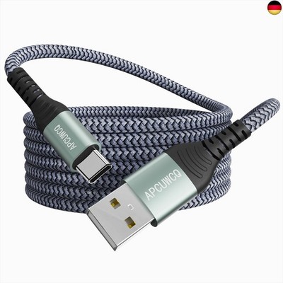 USB C Cable 3M 3.1A Quick Charge Type C Charging Cable Nylon Braided USB A to