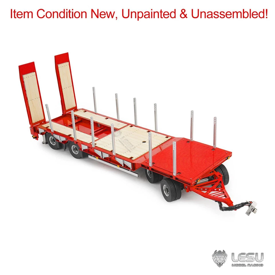 Metal 1/14 RC Hydraulic Full Trailer LESU KIT DIY for 2.4G RC Transport Truck - Image 3 of 4