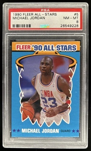 1990-91 Fleer Michael Jordan All Stars #5 Bulls PSA 8
