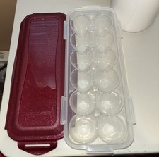 Contenedor de almacenamiento de 12 huevos Lock & Lock tapa rosa brillo repuesto usado