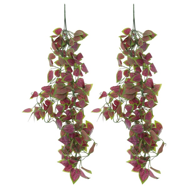 2Pcs KüNstliche HäNgepflanzen Kunstpflanzen KüNstliche Pflanzen Rebe 105Cm Lila-image