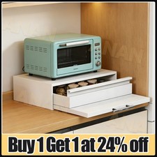 Microwave Oven Rack with Drawers Home Kitchen Countertop Organizer Storage Shelf