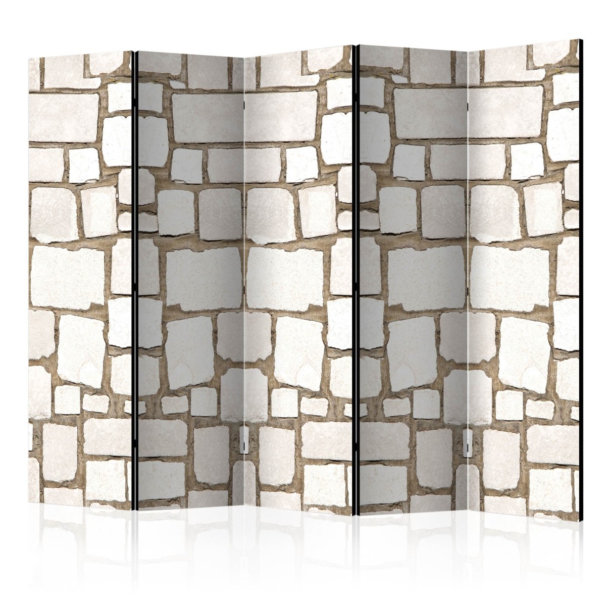 Paravent 5 volets Stone Riddle grand format design minéral en bois