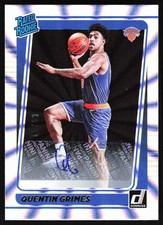 2021-22 Donruss Rated Rookies Signatures Holo Light Blue Laser Quentin Grimes