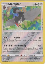 2017 Staraptor Rare SM - Crimson Invasion 83/111 NM Reverse Holo LP-NM