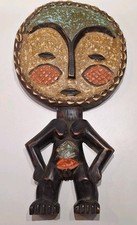 Fertility Doll African Art Ghana Ashanti Handcrafted Shells in Vibrant Color