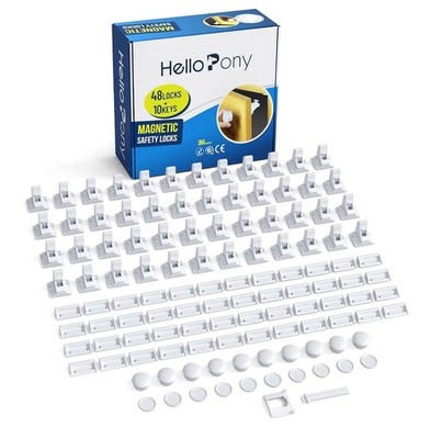 Cabinet Locks for Babies（48Locks+10Keys) Magnetic Child Locks for Cabinets Ba...