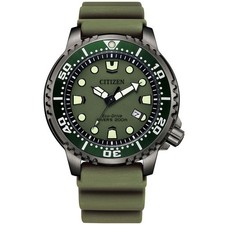 Image of Citizen PROMASTER BN0157-11X Eco-Drive Marine Diver Green Dial Watch Solar
