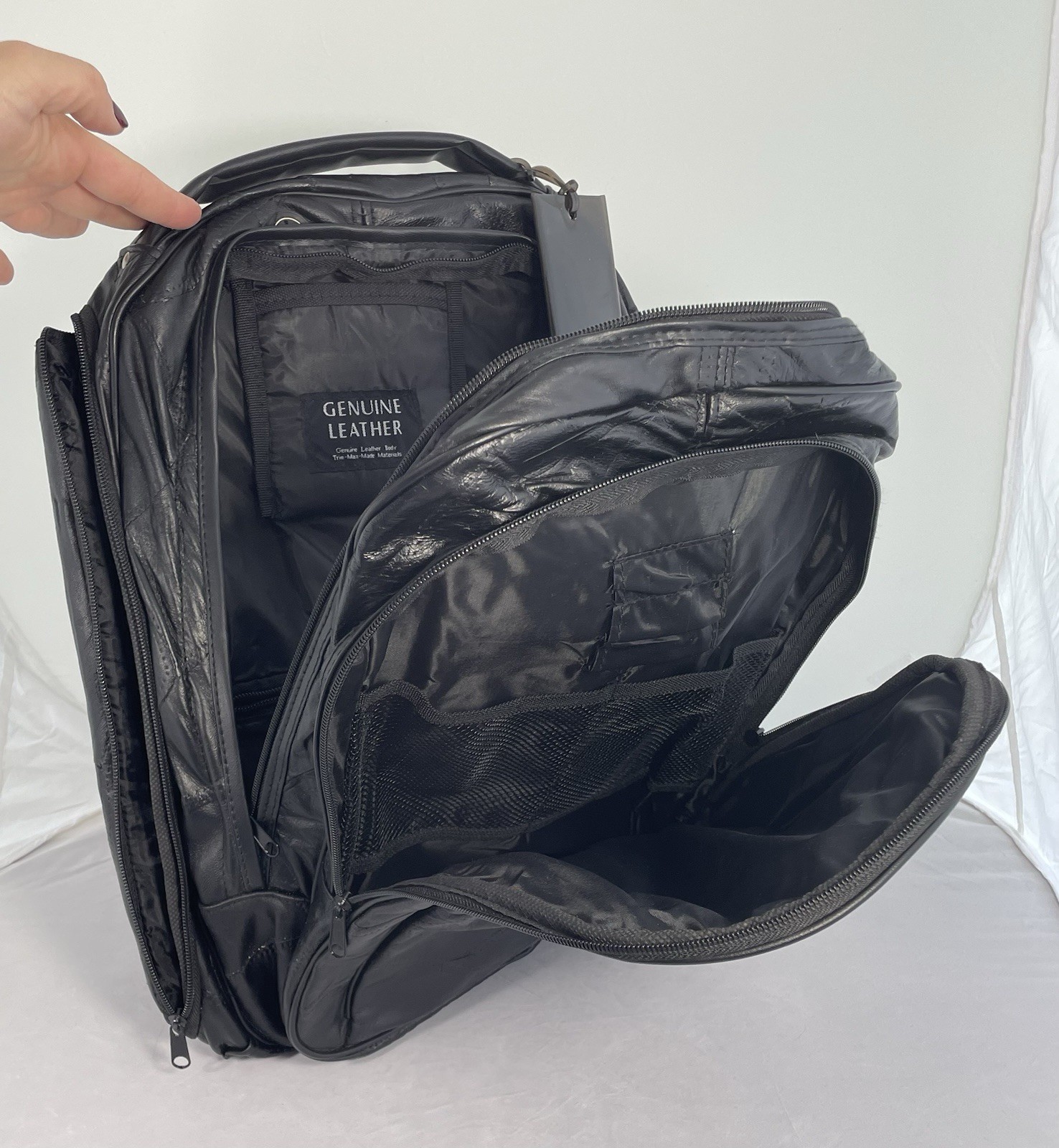 Embassy Genuine Leather Black Patchwork Men’s Bac… - image 4