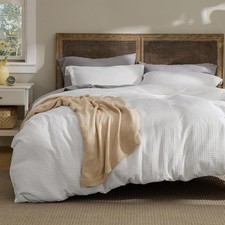 Waffle Weave Duvet Cover Queen Size, Luxury, Soft Breathable