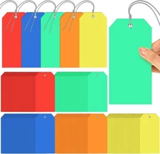 500 Pack Plastic Shipping Tags with Wires 6.3 X 3.15 Inch Waterproof Hang Tag...