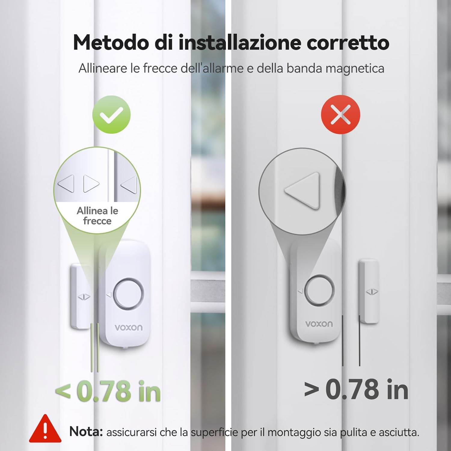Sensore Di Allarme per Porte E Finestre, 100 Db Sirena Allarme Casa Senza Fili,  - 3