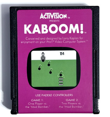 KABOOM! *ATARI 2600 + 7800* VINTAGE ORIGINAL PAL CART WITH NEW LABEL*
