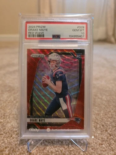 2024 Prizm Drake Maye RC Red Wave Rookie #112/149 Patriots PSA 10 GEM MINT
