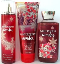 Bath Body Works WINTERBERRY WONDER Trio, Mist, Cream, Shower Gel, NEW x 3