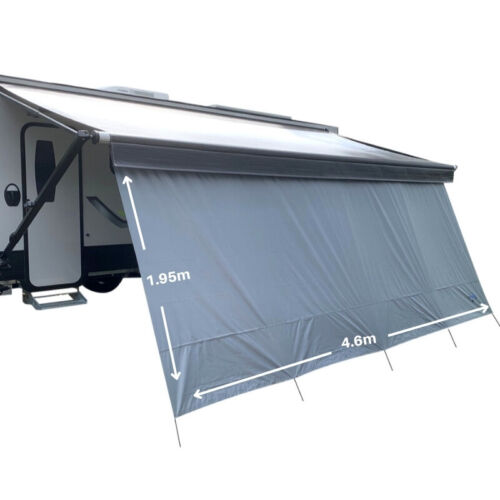 4.6m Waterproof Caravan Privacy Screen Lightweight Annexe Wall 4 Roll Out Awning - Picture 5 of 6