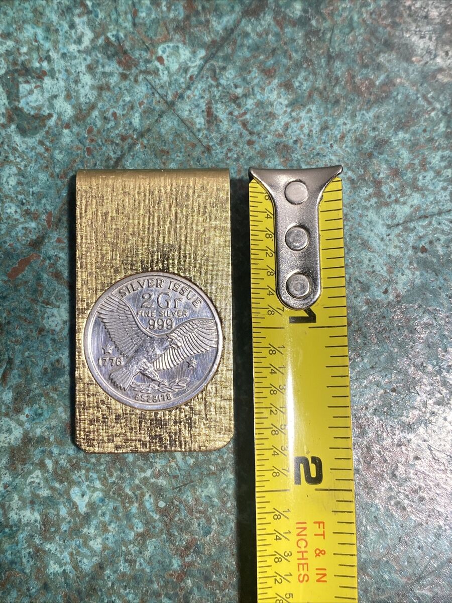 Vtg 70s MONEY CLIP Silver Issue 2Gr, Fine Silver .999 Vtg 70s MONEY CLIP Silver Issue 2Gr, Fine Silver .999